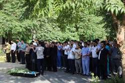 تشییع پیکر پرستار فداکار بخش PICU شادروان صابر زند در بیمارستان فوق تخصصی کودکان حکیم